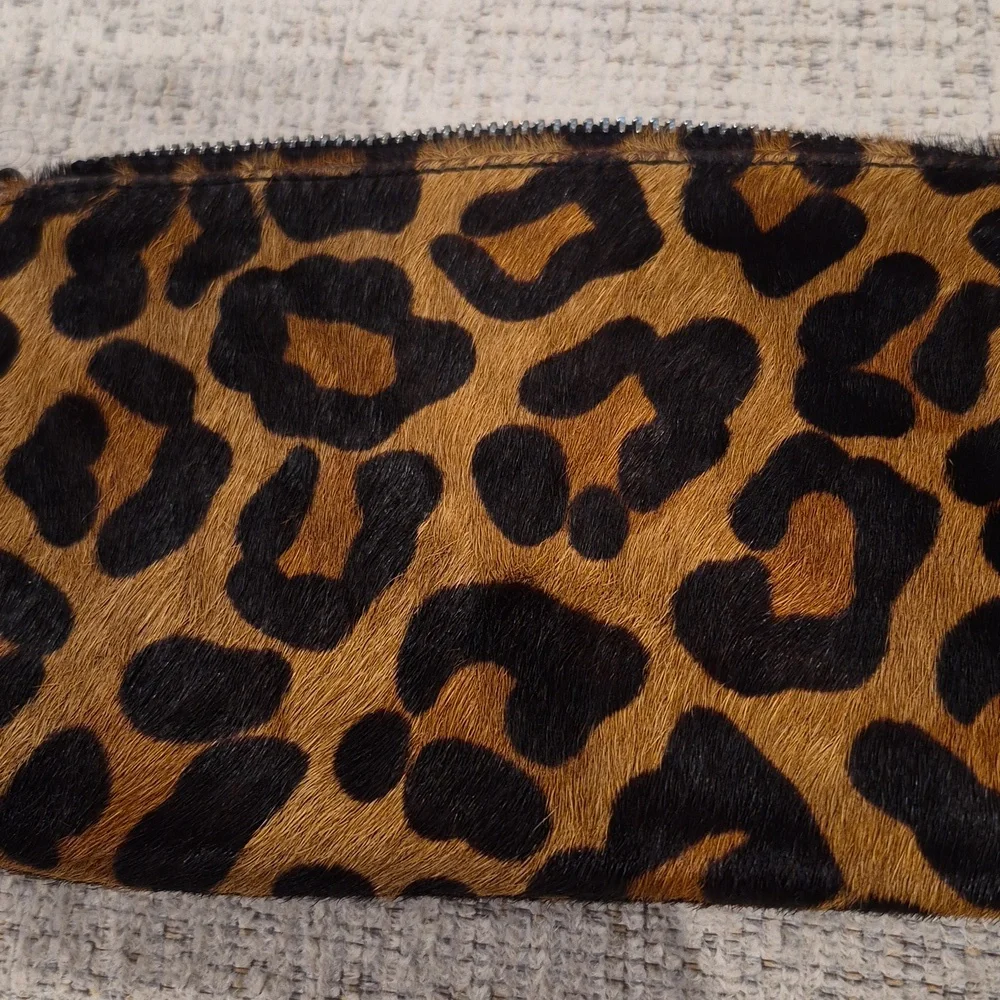 Leopard Wrislet Ponyhair Bag Clutch